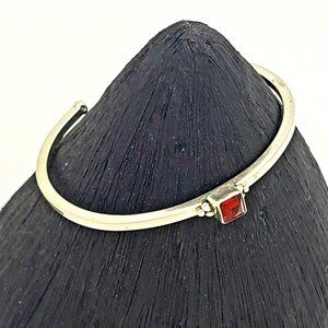 Sterling Silver Open Bangle Bracelet 925 PT Signed